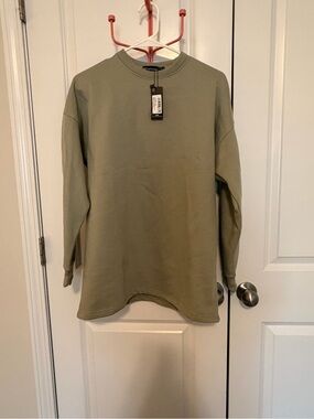Sage Long Sleeve Crewneck Sweatshirt Dress